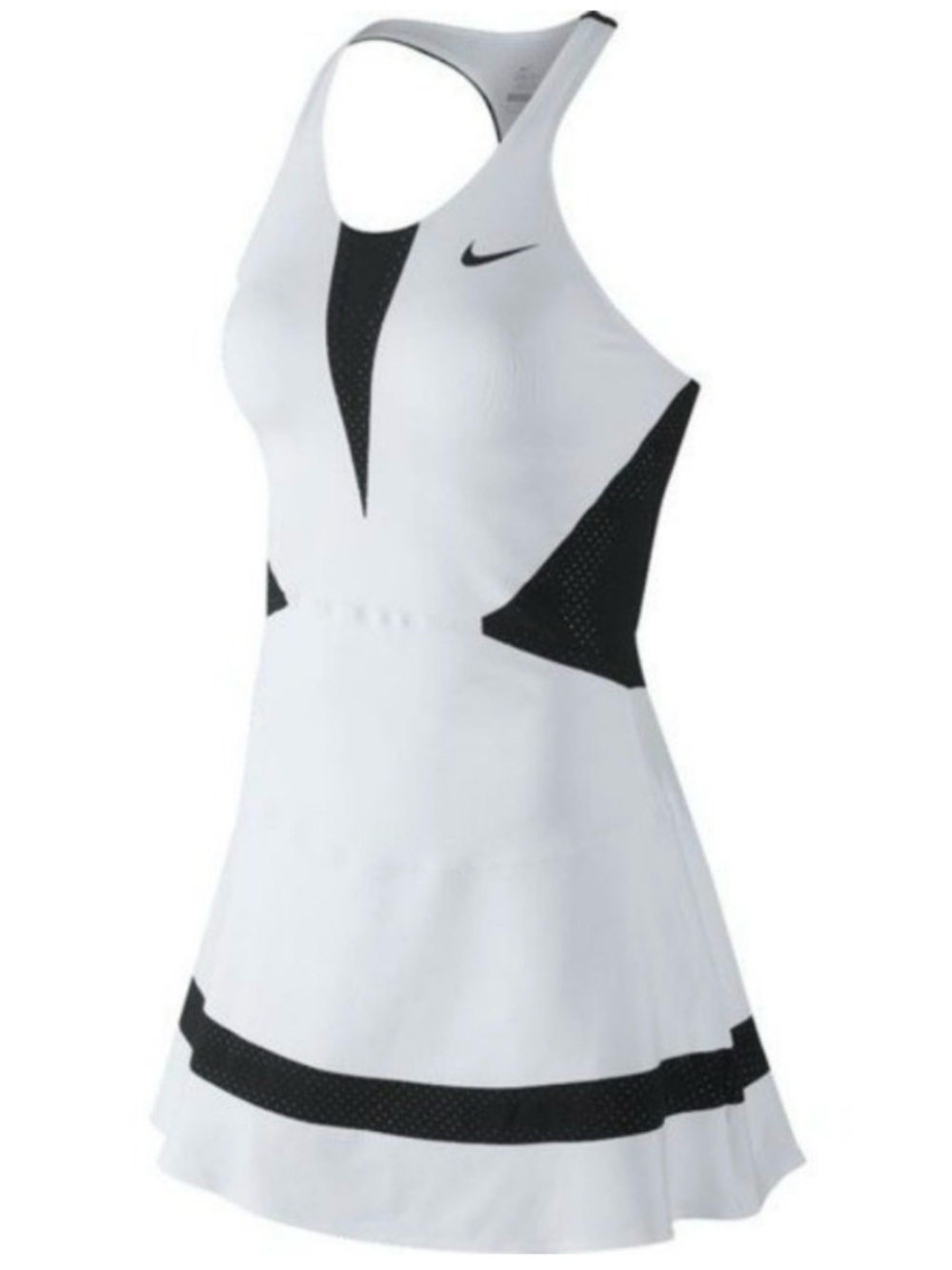 NIKE White Black Racerback MARIA SHARAPOVA NWT Tennis Dress LARGE w/built in bra